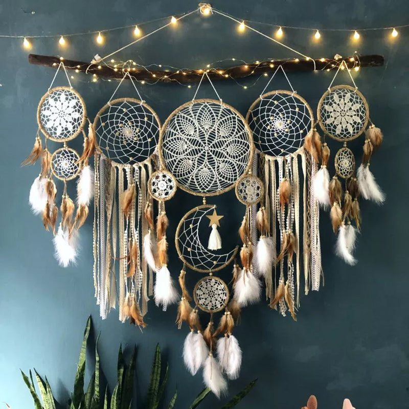 Rynx | Dreamcatcher Moon And Stars Hanging Over The Bed (5 Pieces)