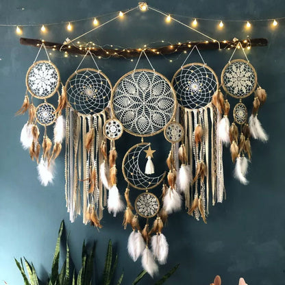 Rynx | Dreamcatcher Moon And Stars Hanging Over The Bed (5 Pieces)