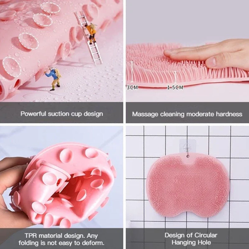 Rynx | Shower Foot & Back Cleaner, Non-Slip Bathroom Silicone Massage Pad