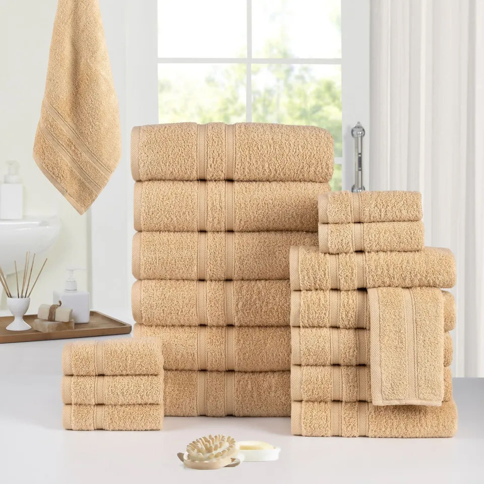 Rynx | 18-pieces: Bibb Home Zero Twist Egyptian cotton towel set