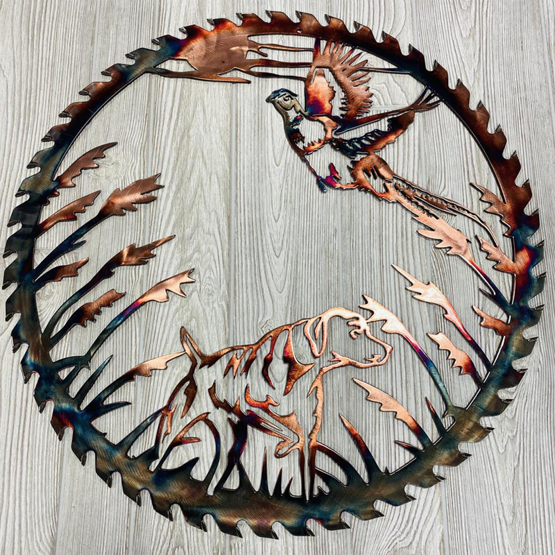 Rynx | Solo Mallard Hunting & Trout Fishing Scene Creative Metal Wall Art Craft