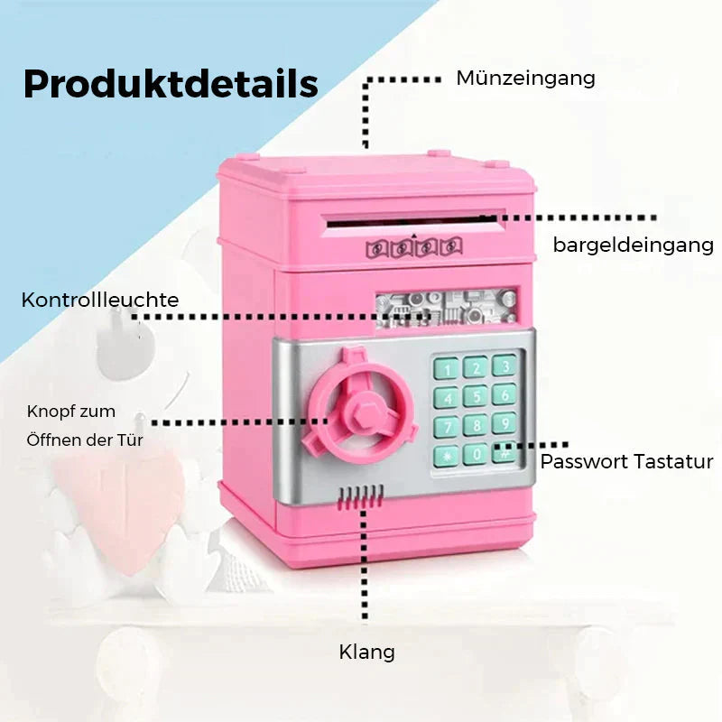Rynx | Children's piggy bank with combination lock