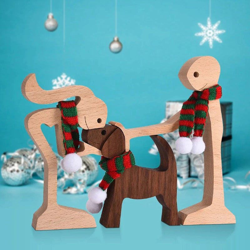 Rynx | Gift for Animal Lovers - Wooden Sculpture Table Ornaments - The Love Between You and Your Furry Friend