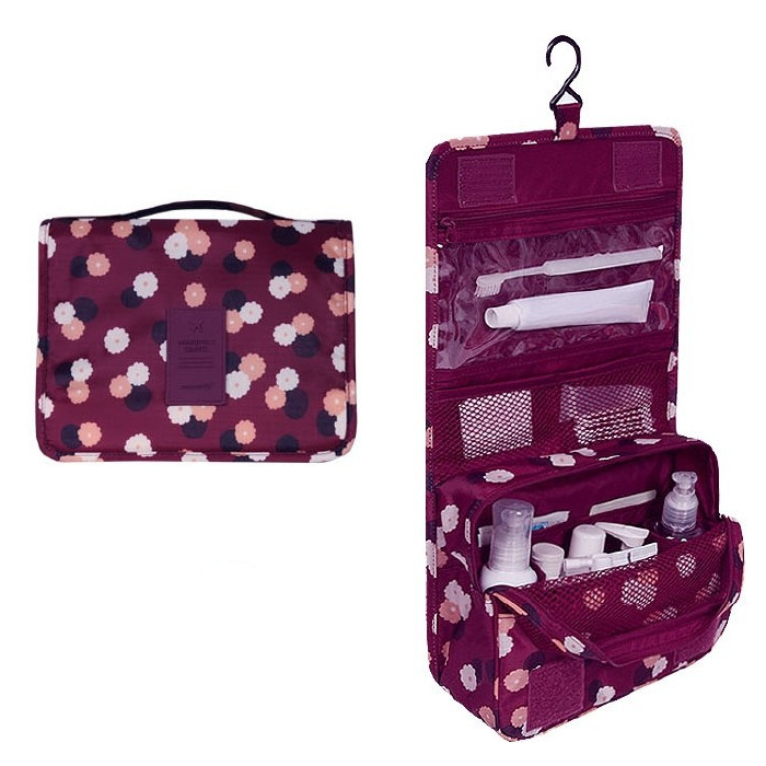 RYNX | Travel Cosmetic Bag Cranberry Flowers