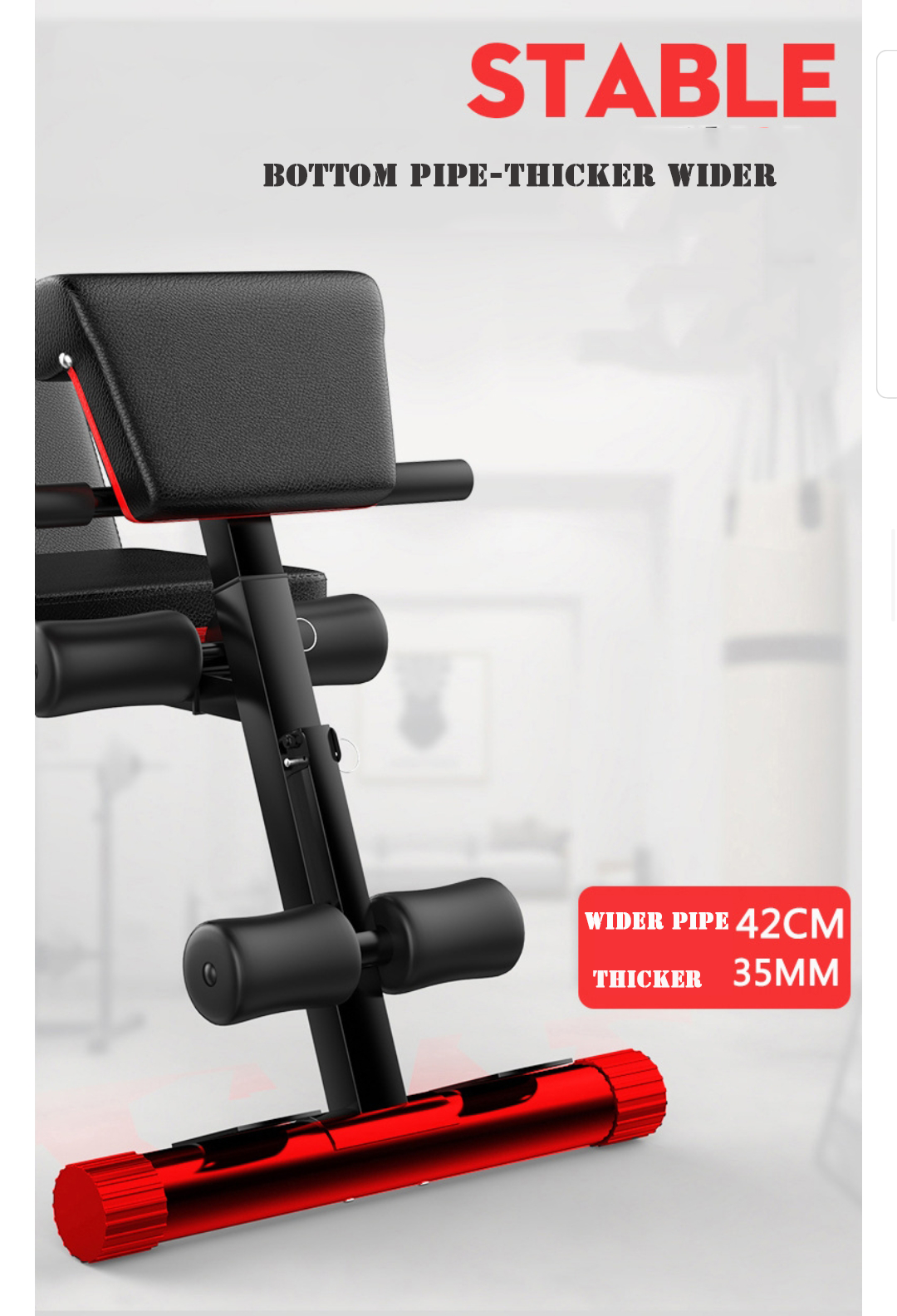 RYNX | Master Adjustable Weight Abdominal Bench Sit-Up Back Support RYNX | Flat Gym Exercise Wws