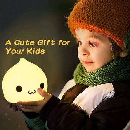 Rynx | Mini Kawaii Popular Cat Baby Night Light 7-Colors Pat Touch Color Changing Eye Protection Bedroom Nightstand Lamp Gift Kids
