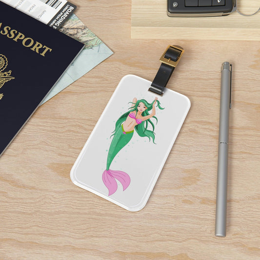 Rynx | Chic mermaid-inspired luggage tag with adjustable leather strap