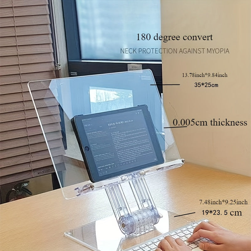 Rynx | 180° Upgrade Große Größe Rückziehbarer Acryl Transparenter Leseständer für iPad Tablet Halter
