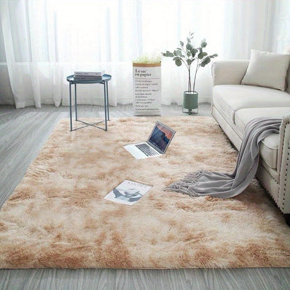 Rynx | 1pc Soft Plush Area Rug - Non-Slip Fuzzy Shaggy Bedside Carpet, Tie-Dyed Living Room Rug, Pet Friendly, Bedroom and Home Decor