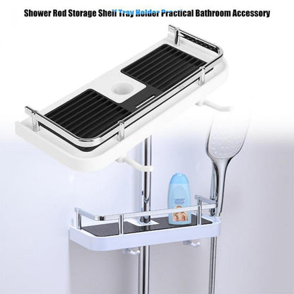 Rynx | Bathroom Shelf Caddy for Shower Rail, No Drilling Pole Shower Storage Rack Holder