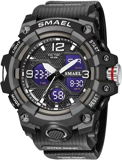 Rynx | Men's waterproof sports wristwatch with date and multifunction LED alarm stopwatch