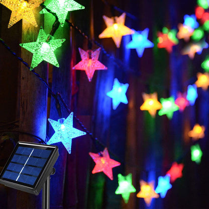 Rynx | Solar Powered Feelys, Cold White Waterproof Solar Pavilion Summer Lights, 30ft 50 LED Solar Lights for Christmas Garden Decoration
