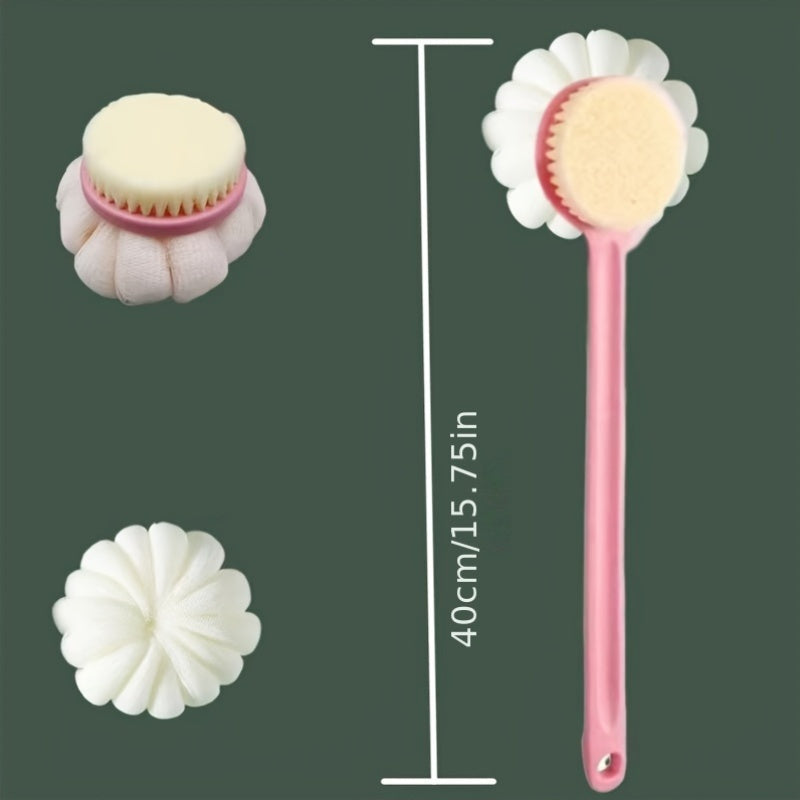 Rynx | Soft Nylon Back Scrubber with Long Handle – Fragrance-Free, Battery-Free Bath and Shower Accessory