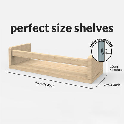 Rynx | FloatShelf - Floating Wood Bookshelf for Living Room Decor