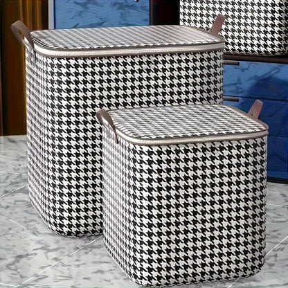 Rynx | Foldable Houndstooth Storage Bins with Handles