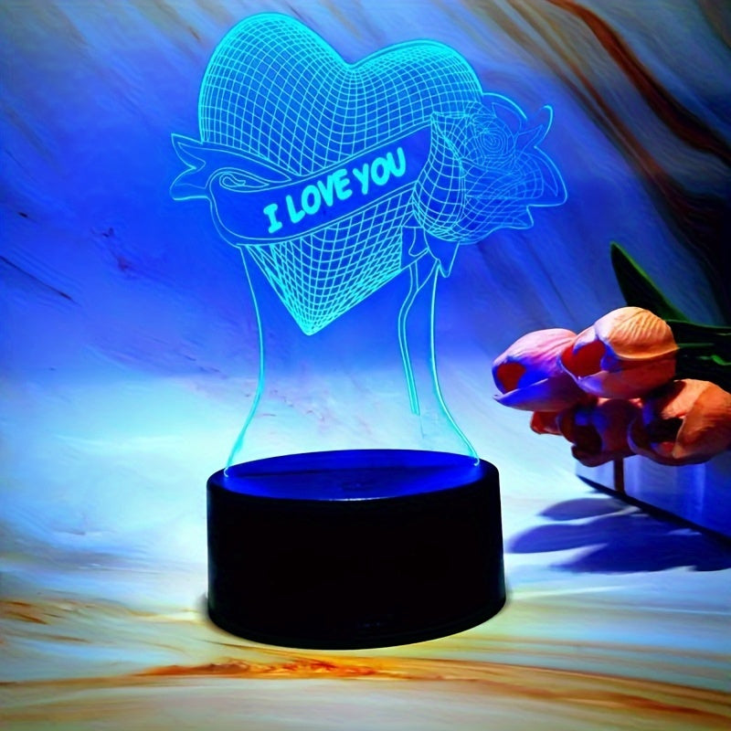 Rynx | HartLicht - 3D LED Illusion Lamp with Touch Control, 7 Colors & USB/Battery Power