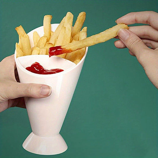 Rynx | 2 in 1 French Fries and Ketchup Holder - Restaurant Organizer to Keep Fries and Sauce Neatly Arranged