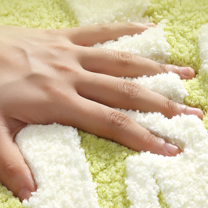 Rynx | White Blue Brown Waves Bath Mat