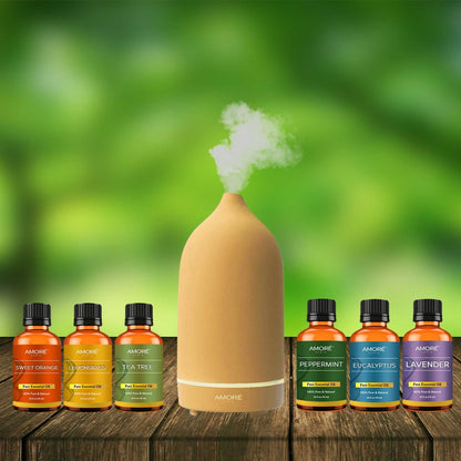 Rynx | 7-Piece: Ultrasonic Aromatherapy Essential Oil Diffuser with Essential Oils