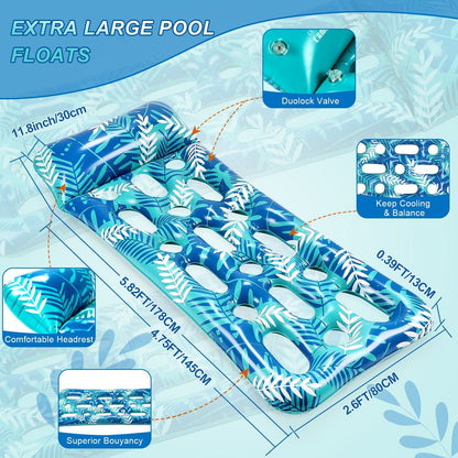 Rynx | 70" x 30" Inflatable Lounge Pool with Headrest
