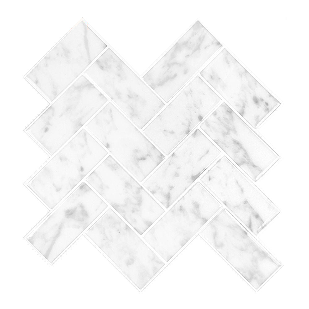 Rynx | Modern Peel & Stick Mosaic Tile PVC Herringbone Peel and Stick Wall Tile