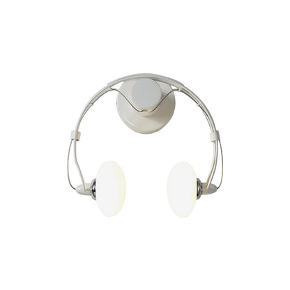 Rynx | Cartoon Headset Shape Wall Lamp Lighting Metal 2-Light Hallway LED Wall Lamp in White/Black