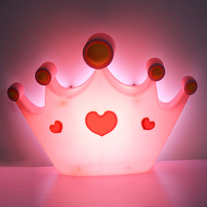 Rynx | Pink Finish Crown Shape Wall Lamp Wall Lamp Cartoon LED Plastic Wall Mount Lamp Fixture