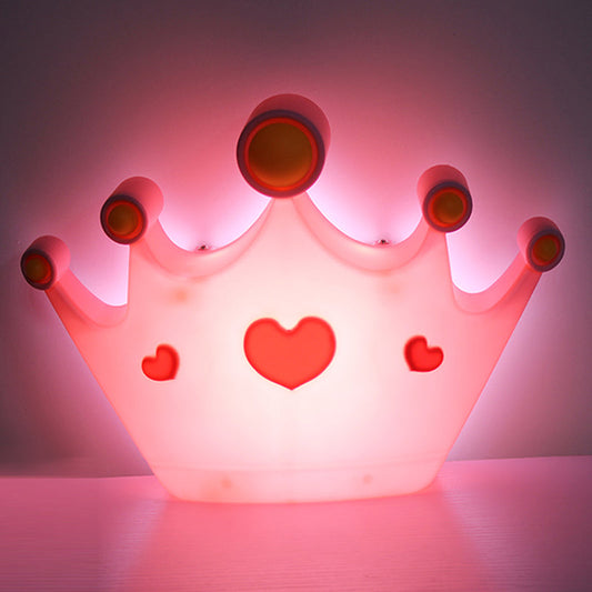 Rynx | Pink Finish Crown Shape Wall Lamp Wall Lamp Cartoon LED Plastic Wall Mount Lamp Fixture