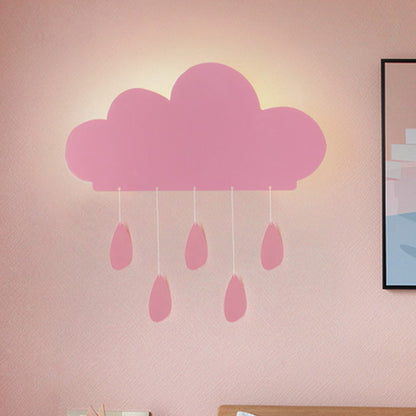 Rynx | Rain Cloud Shape Wall Lamp Cartoon Acrylic LED Nightstand Lamp Attachment in Blue/Pink