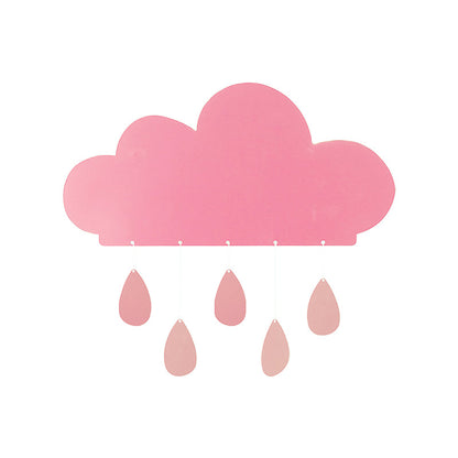 Rynx | Rain Cloud Shape Wall Lamp Cartoon Acrylic LED Nightstand Lamp Attachment in Blue/Pink