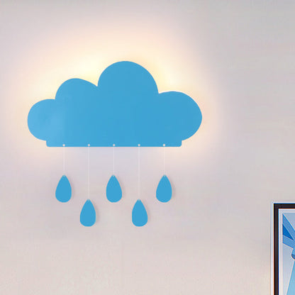 Rynx | Rain Cloud Shape Wall Lamp Cartoon Acrylic LED Nightstand Lamp Attachment in Blue/Pink