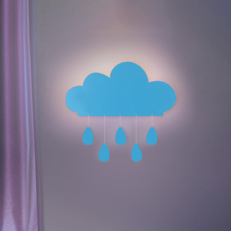 Rynx | Rain Cloud Shape Wall Lamp Cartoon Acrylic LED Nightstand Lamp Attachment in Blue/Pink