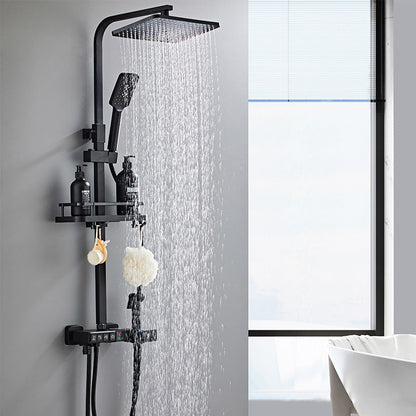 Rynx | Modern Style Brass Shower System Adjustable Spray Pattern Wall Mounted Shower Combination