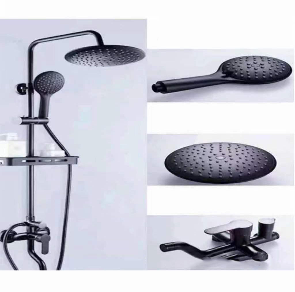 Rynx | Modern Style Brass Shower System Adjustable Spray Pattern Wall Mounted Shower Combination