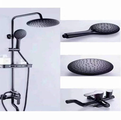 Rynx | Modern Style Brass Shower System Adjustable Spray Pattern Wall Mounted Shower Combination