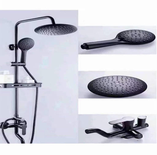 Rynx | Modern Style Brass Shower System Adjustable Spray Pattern Wall Mounted Shower Combination