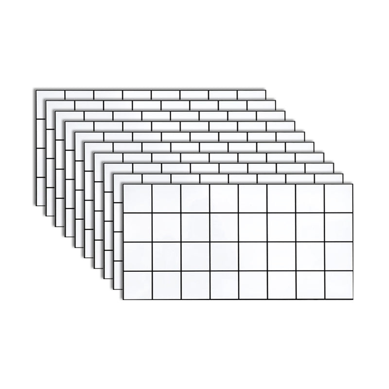 Rynx | PVC Rectangular 10 Pack 12" X 23" Peel & Stick Mosaic Tile Kitchen and Bathroom