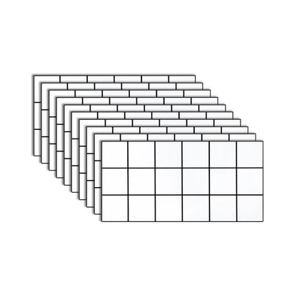 Rynx | PVC Rectangular 10 Pack 12" X 23" Peel & Stick Mosaic Tile Kitchen and Bathroom