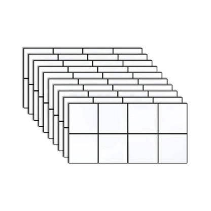 Rynx | PVC Rectangular 10 Pack 12" X 23" Peel & Stick Mosaic Tile Kitchen and Bathroom