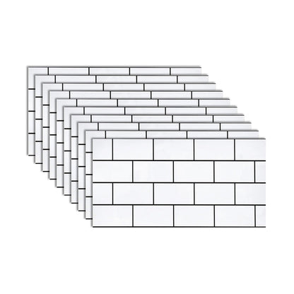 Rynx | PVC Rectangular 10 Pack 12" X 23" Peel & Stick Mosaic Tile Kitchen and Bathroom
