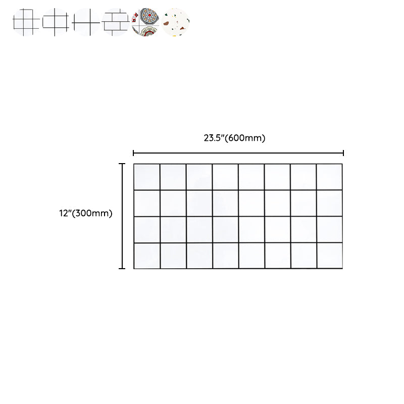 Rynx | PVC Rectangular 10 Pack 12" X 23" Peel & Stick Mosaic Tile Kitchen and Bathroom