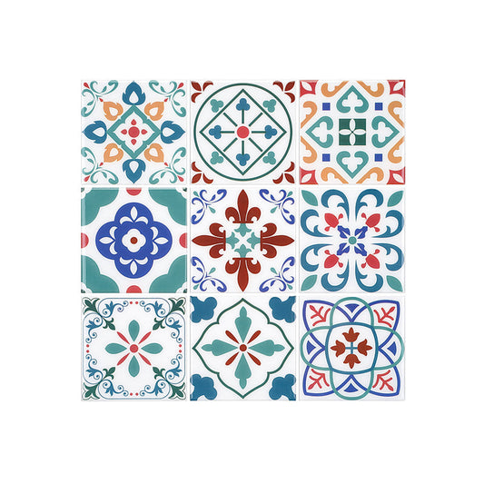 Rynx | Square Print Plastic Peel & Stick Tile Field Tile for Backsplash Wall