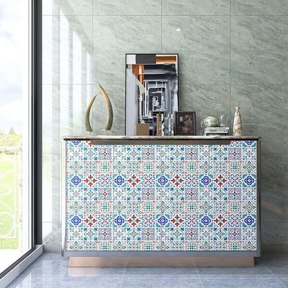 Rynx | Square Print Plastic Peel & Stick Tile Field Tile for Backsplash Wall