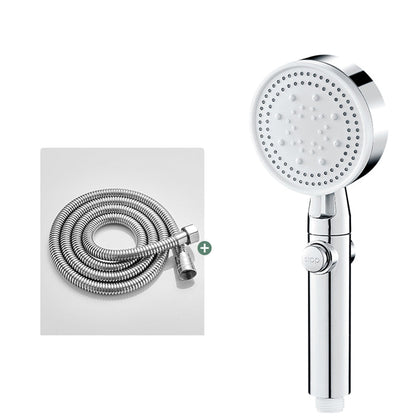 Rynx | Round Handheld Showerhead Modern Plastic Head with Self-Cleaning
