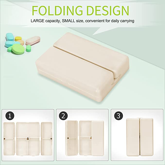 Rynx | Daily Pill Organizer – Portable 7-Compartment Box with Secure Magnetic Closure (3 Pieces)