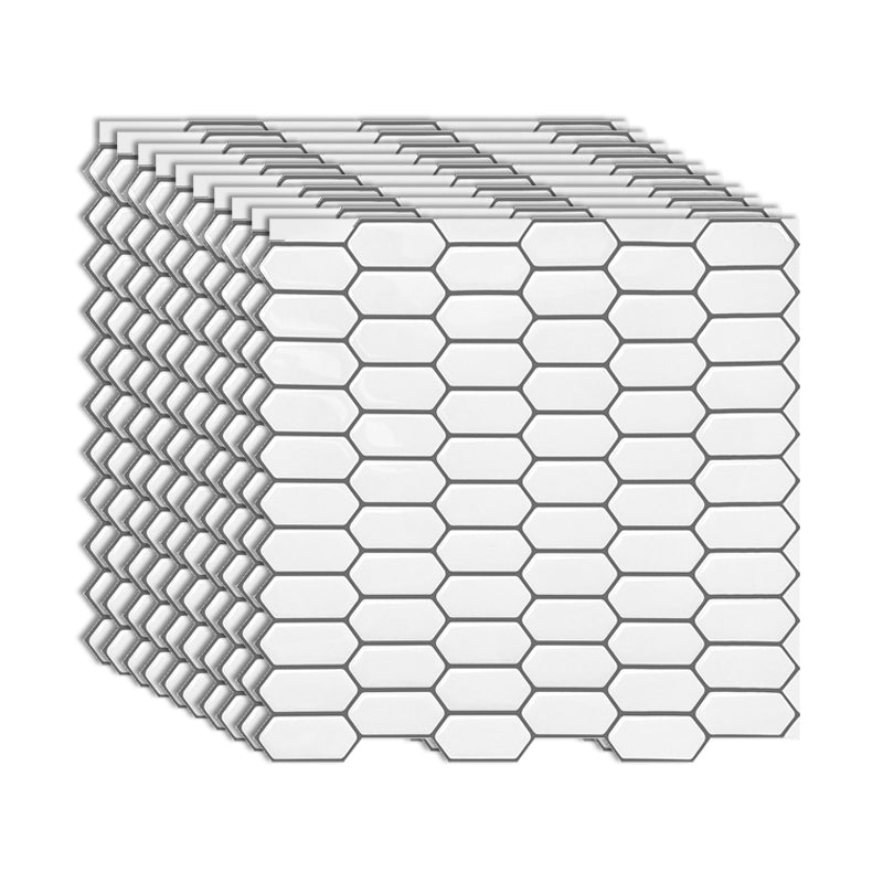 Rynx | Modern Peel & Stick Field Tile PVC Hexagon Mosaic Tile Peel and Stick Back Wall
