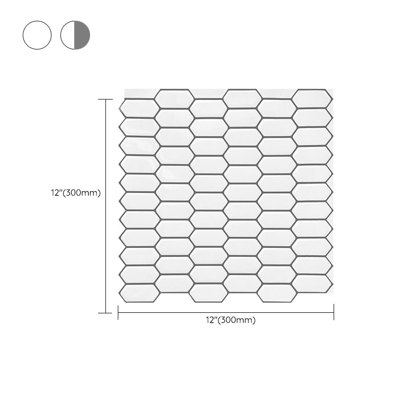 Rynx | Modern Peel & Stick Field Tile PVC Hexagon Mosaic Tile Peel and Stick Back Wall
