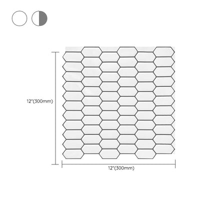 Rynx | Modern Peel & Stick Field Tile PVC Hexagon Mosaic Tile Peel and Stick Back Wall