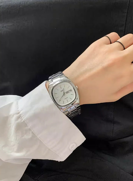 Rynx | Simple Steel Belt Watch Women Large Dial Square Watch