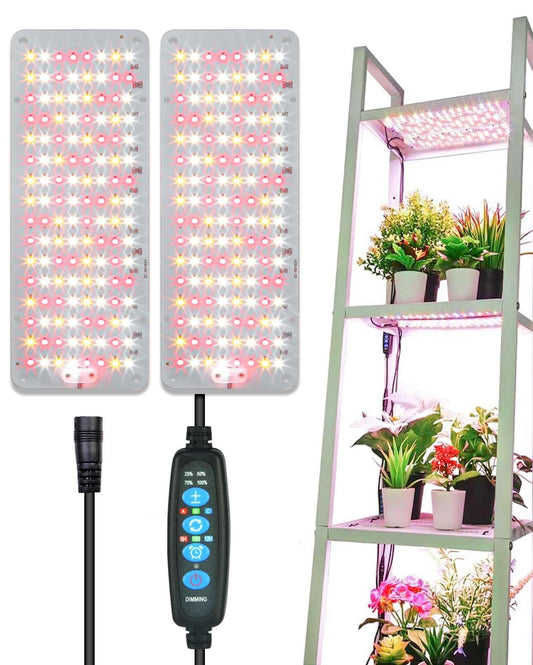 Rynx | Dommia LED Grow Light, 4400K 4 Dimmable Levels Full Spectrum Plant Lighting For Indoor Plants, 256 LEDs Sunlight Grow Lamp With Automatic On & Off Switch, Ideal For Hydroponics, Herb Garden, Seed Starter